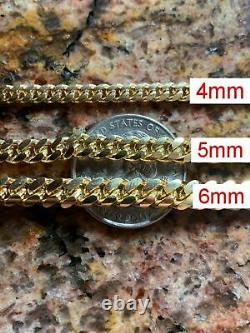 Miami Link Bracelet Solid 925 Sterling Silver 14k Gold Plated Box Clasp 4-10mm