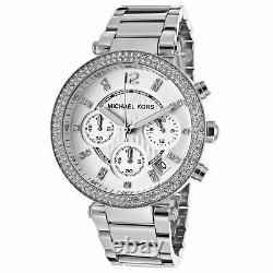 Michael Kors Luxury MK5353 Parker Crystal Silver Chronograph Analogue Watch