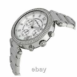 Michael Kors Luxury MK5353 Parker Crystal Silver Chronograph Analogue Watch