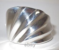 Mid Century Sterling Silver Bracelet Chunky Clamper Spain BAYANIHAN Signed Vtg