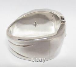 Mid Century Sterling Silver Bracelet Chunky Clamper Spain BAYANIHAN Signed Vtg