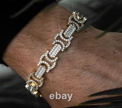 Moissanite 8.0Ct Round Tennis Bracelet 14k Yellow Gold Finish All Size Available