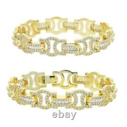Moissanite 8.0Ct Round Tennis Bracelet 14k Yellow Gold Finish All Size Available