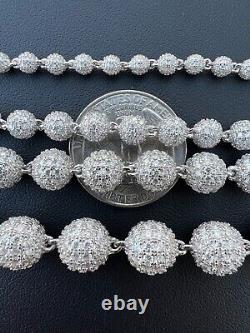 Moissanite Disco Moon Ball Shambala Bracelet 925 Silver 4-10mm Pass Diamond Test