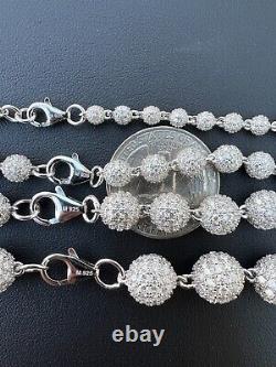 Moissanite Disco Moon Ball Shambala Bracelet 925 Silver 4-10mm Pass Diamond Test