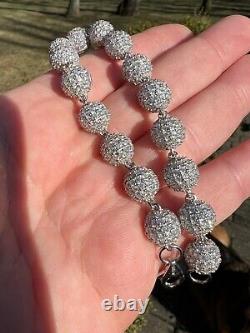 Moissanite Disco Moon Ball Shambala Bracelet 925 Silver 4-10mm Pass Diamond Test