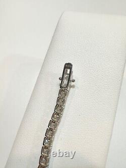 Moissanite VVS Tennis Bracelet Real 925 Sterling Silver Single Row ICED 7 8 inch