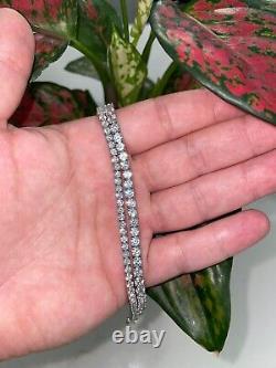 Moissanite VVS Tennis Bracelet Real 925 Sterling Silver Single Row ICED 7 8 inch