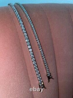 Moissanite VVS Tennis Bracelet Real 925 Sterling Silver Single Row ICED 7 8 inch