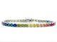 Multi-color Gemstone Tennis Rainbow Bracelet 7 Real 925 Sterling Silver 4mm