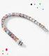 Multicolour Moissanite Tennis Chain Bracelet 925 Sterling Silver Passes Tester