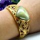 Natural 25 X 31 Mm. Pear With Round Yellow Sapphire Bangle 925 Silver