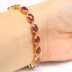 Natural 6 X 8 Mm. Oval Red Ruby Bracelet 7 925 Sterling Silver