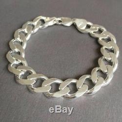 NEW 13mm Mens Cuban Curb Link Chain Bracelet Solid 925 Sterling Silver 56GR 8.6