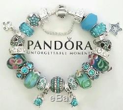 NEW Authentic PANDORA Sterling Silver BRACELET with European CHARMS & Beads #1