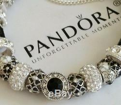 NEW Authentic PANDORA Sterling Silver BRACELET with European CHARMs & Beads #47