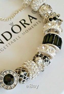 NEW Authentic PANDORA Sterling Silver BRACELET with European CHARMs & Beads #47