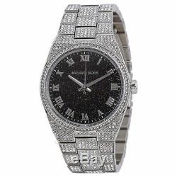 NEW MICHAEL KORS MK6089 Channing Black Crystal Pave Stainless Steel Wrist Watch