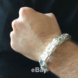 NEW Mens Kings Byzantine Chain Bracelet 10mm 96GR 7.87Inch 925 Sterling Silver