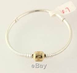 NEW Pandora Charm Bracelet Sterling Silver 14k Gold Clasp 590702HG-17 ALE 6.7