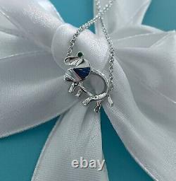NEW Tiffany & co Save the Wild Elephant Charm With Tsavorite Chain Bracelet 6.5