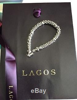 NWT LAGOS Bold Caviar Sterling Silver 7mm Bracelet 7.5 New