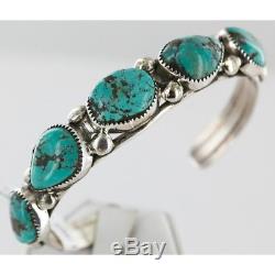 Native American Bracelet $500Tag Authentic Navajo. 925 Sterling Silver Turquoise