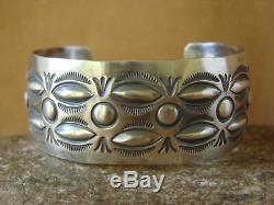Native American Jewelry Hand Stamped Sterling Silver Bracelet Allen Lee