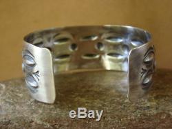 Native American Jewelry Hand Stamped Sterling Silver Bracelet Allen Lee