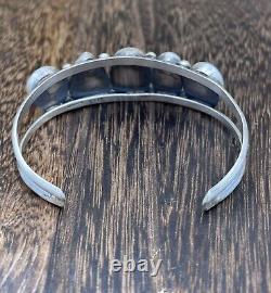 Native American Navajo Handmade Sterling Silver Multi Stone color Cuff Bracelet