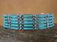 Native American Sterling Silver Turquoise Row Bracelet By Wyaco! Zuni Indian
