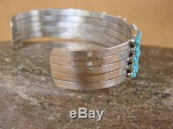 Native American Sterling Silver Turquoise Row Bracelet by Wyaco! Zuni Indian