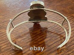 Native American Zuni Joyce Waseta Signed 2 Olla Maiden Sterling Silver Bracelet