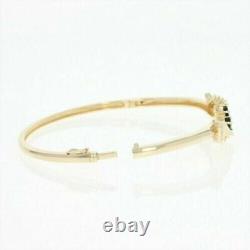 Natural Blue Sapphire 14K Yellow Gold Finish 2.00Ct Marquise Cut Claddagh Bangle
