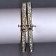 Natural Diamond Polki 925 Sterling Silver Victorian 2 Pieces Bracelet Bangle