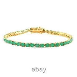 Natural Emerald Gemstone 925 Sterling Silver New Year Gift Tennis Bracelet