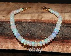 Natural Ethiopian Opal Bracelet 925 Sterling Silver Healing Gemstone Women Gift