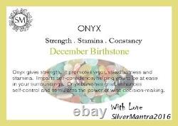 Natural Onyx Gemstone Chain Ethnic Bracelet 925 Sterling Silver For Women S12