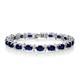 Natural Oval Blue Sapphire Gemstone 925 Sterling Silver Tennis Bracelet Jewelry