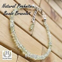Natural Prehnite Beaded Beads Bracelet Smooth Beads Bracelet Loose Gemstone
