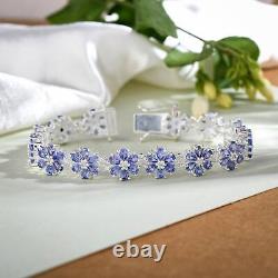 Natural Tanzanite Floral Bracelet in Sterling Silver, Tanzanite Bracelet For her