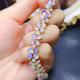 Natural White Opal Bracelet, Opal Bracelet Sterling Silver, Rose Gold White Opal