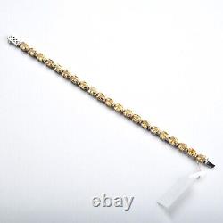 Natural Yellow Citrine Gemstone Sterling Silver Tennis Bracelet 7 inches