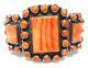 Navajo Handmade Sterling Silver Orange Spiny Oyster Bracelet -dean Brown