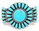 Navajo Handmade Sterling Silver Stabilize Turquoise Cluster Bracelet D. Benally