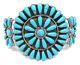 Navajo Handmade Stabilize Turquoise Cluster Sterling Silver Bracelet R. Williams