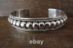 Navajo Indian Jewelry Sterling Silver Bracelet by Thomas Charley