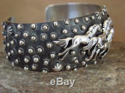 Navajo Indian Jewelry Sterling Silver Horse Bracelet! Emer Thompson! Signed