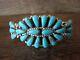 Navajo Indian Traditional Sterling Silver Turquoise Cluster Bracelet By Jesse