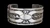 Navajo Large Sterling Silver Bow Guard Design Bracelet By Allison Lee 178